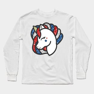 AmeriCorn Cute Unicorn With Glitter Long Sleeve T-Shirt